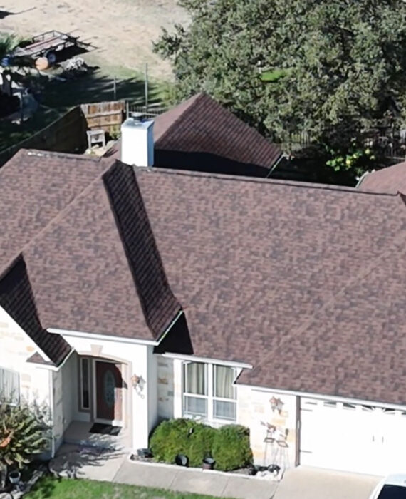 Example of Asphalt Roof Construction Performed by Live Oak Roofing in Canyon Lake, Texas