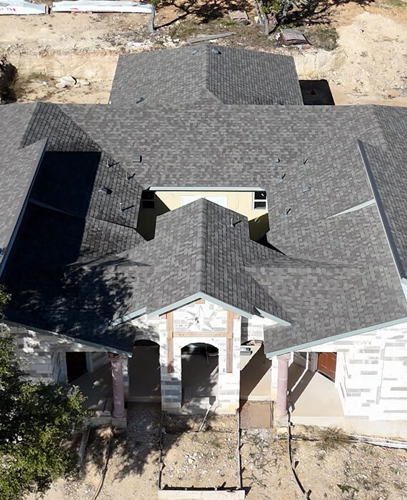 Example of Asphalt Roof Construction Performed by Live Oak Roofing in Bulverde, Texas