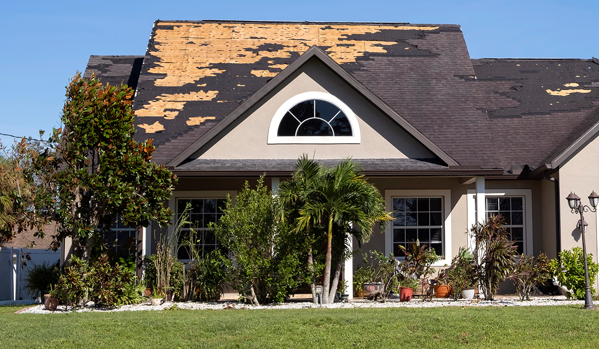 Storm Damaged Roof for Emergency Roof Repair San Antonio company Live Oak Roofing