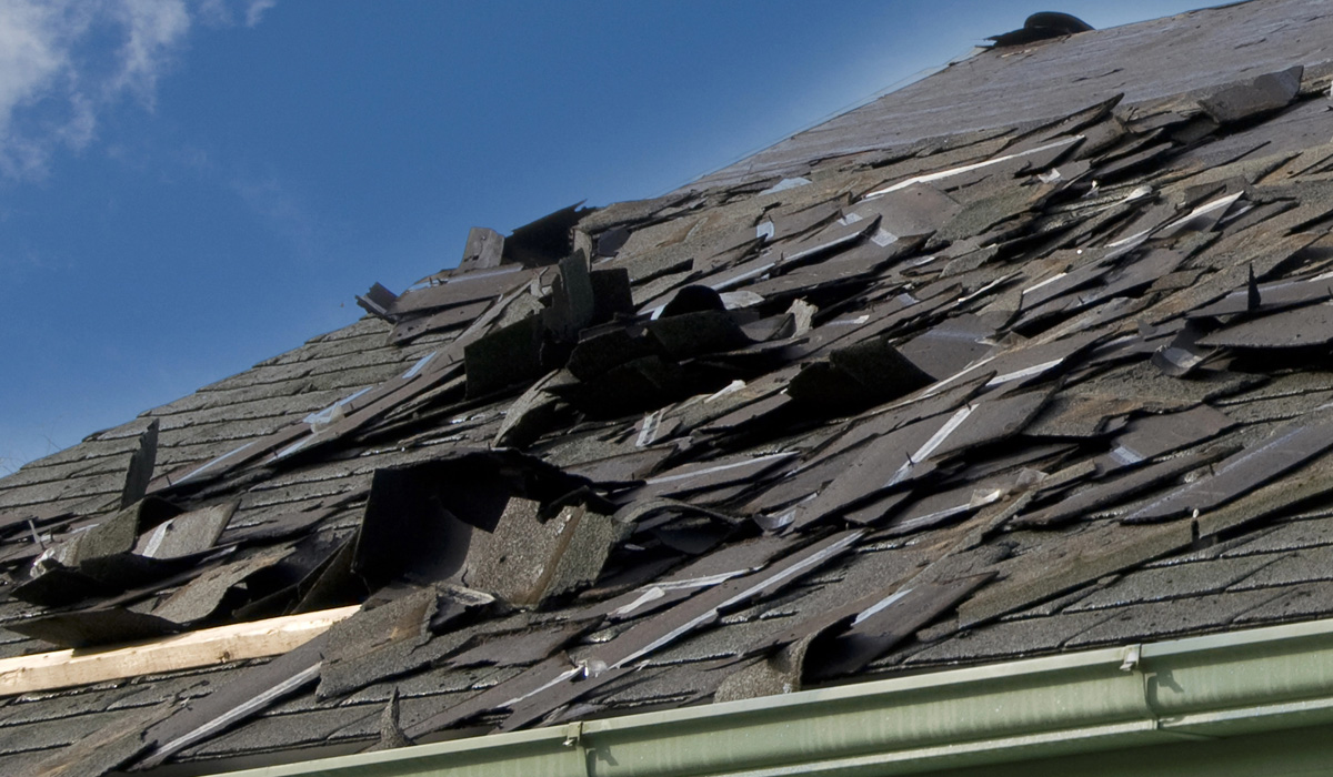Loose Asphalt Singles on Roof Needing Roof Replacement